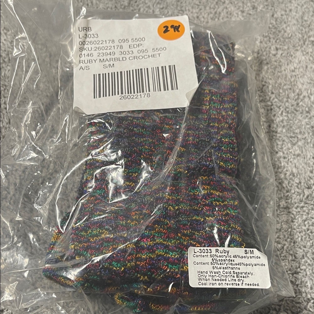 Urban Outfitters Multicolor Marled Crochet Socks - Ruby
